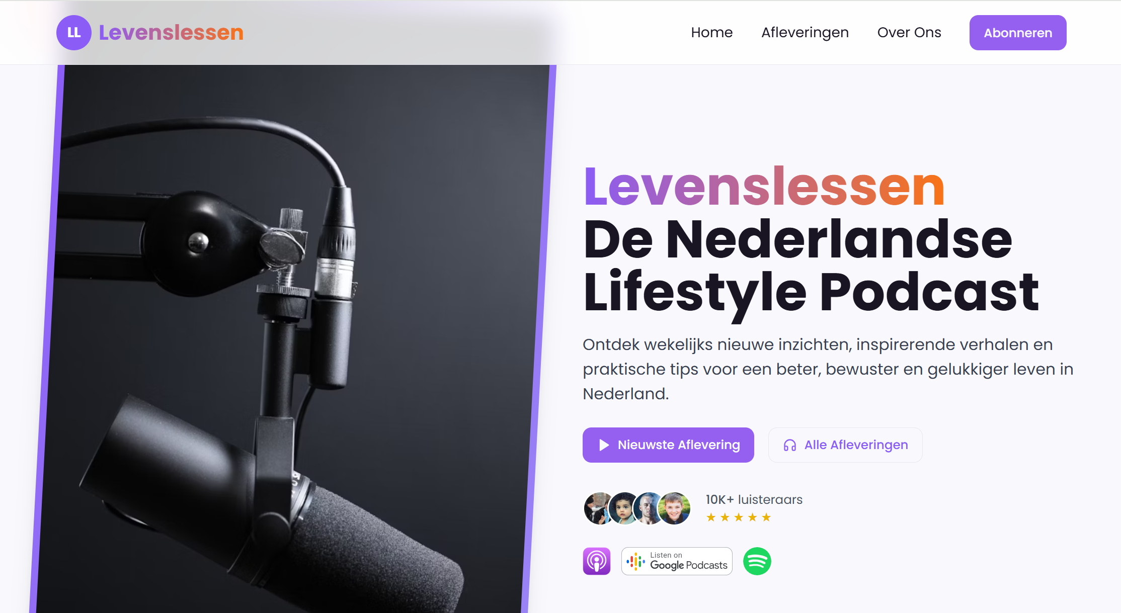 Websitevoorbeeld: Levenslessen