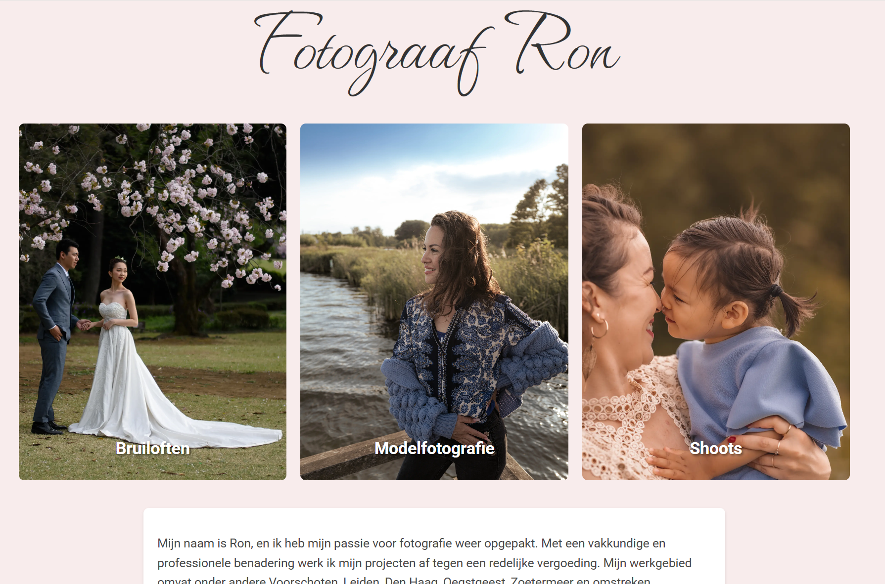 Websitevoorbeeld: Fotograaf Ron
